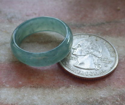 Certified Icy Green Burma 100% Natural A JADE Jadeite  Circle RING USA. 9 戒指 644988  TN
