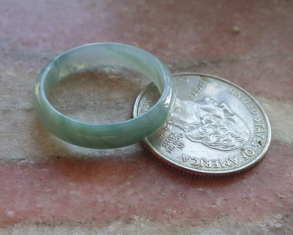 Certified Icy Green Pale Lavender Burma 100% Natural A JADE Jadeite  Circle RING USA. 9.75 戒指 645031  TN