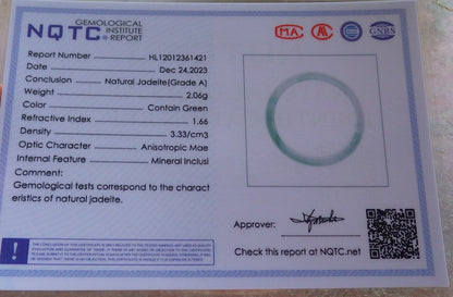 Certified Icy Green Pale Lavender Burma 100% Natural A JADE Jadeite  Circle RING USA. 9.75 戒指 645031  TN