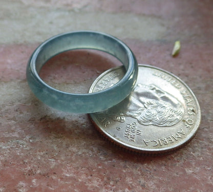 Certified Icy Green Burma 100% Natural A JADE Jadeite Circle RING USA. 9.5 戒指 645138  TN