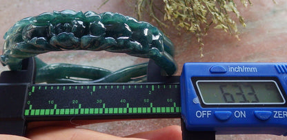Certified Icy Green Burma 100% Natural A JADE Jadeite Flower Knotted Bangle Bracelet 63 mm 手镯 645191  TN