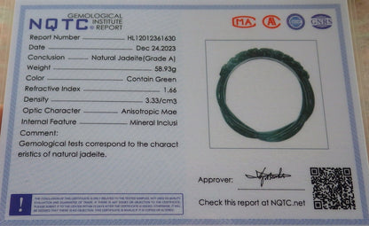 Certified Icy Green Burma 100% Natural A JADE Jadeite Flower Knotted Bangle Bracelet 63 mm 手镯 645191  TN