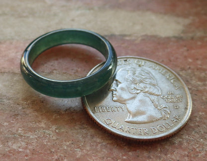 Certified Icy Green Burma 100% Natural A JADE Jadeite Circle RING USA. 7 戒指 645234  TN
