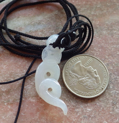 Certified Icy White Burma 100% Natural A Jade jadeite pendant Snake Money Coin Necklace 招财蛇 645250  TN