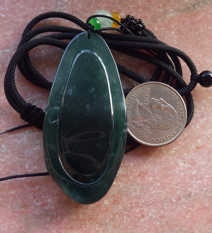 Certified Icy Green Burma 100% Natural A Jade jadeite Pendant Money God Yuan Bao Ruyi Necklace 财神 645700 TN