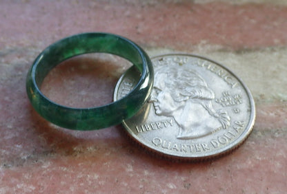 Certified Icy Green Burma 100% Natural A JADE Jadeite Circle RING USA. 7 戒指 645981 TN