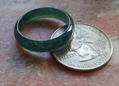 Certified Icy Green Burma 100% Natural A JADE Jadeite  Circle RING USA. 9 戒指 646011 TN