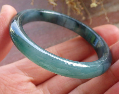 Certified Icy Blue Water Green Burma 100% Natural A JADE Jadeite Baby Bangle Bracelet 43 mm 647031 TN