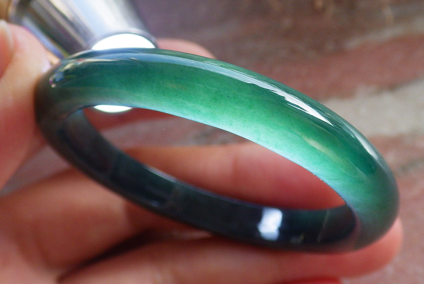 Certified Green Burma 100% Natural A JADE Jadeite Baby Bangle Bracelet 44 mm 647043 TN