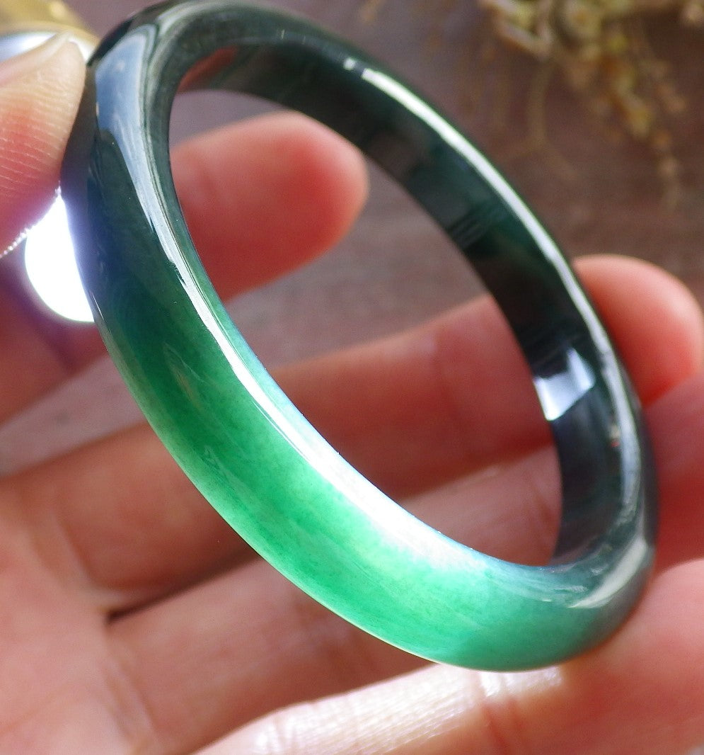 Certified Green Burma 100% Natural A JADE Jadeite Baby Bangle Bracelet 44 mm 647043 TN