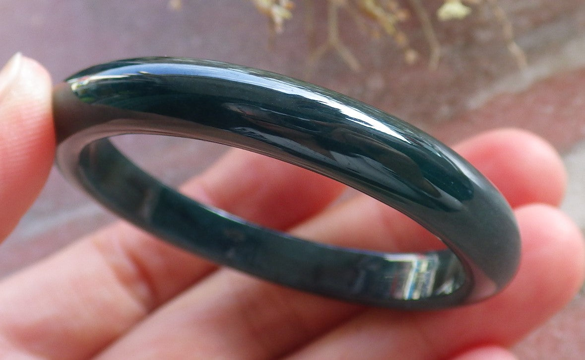 Certified Green Burma 100% Natural A JADE Jadeite Baby Bangle Bracelet 44 mm 647043 TN
