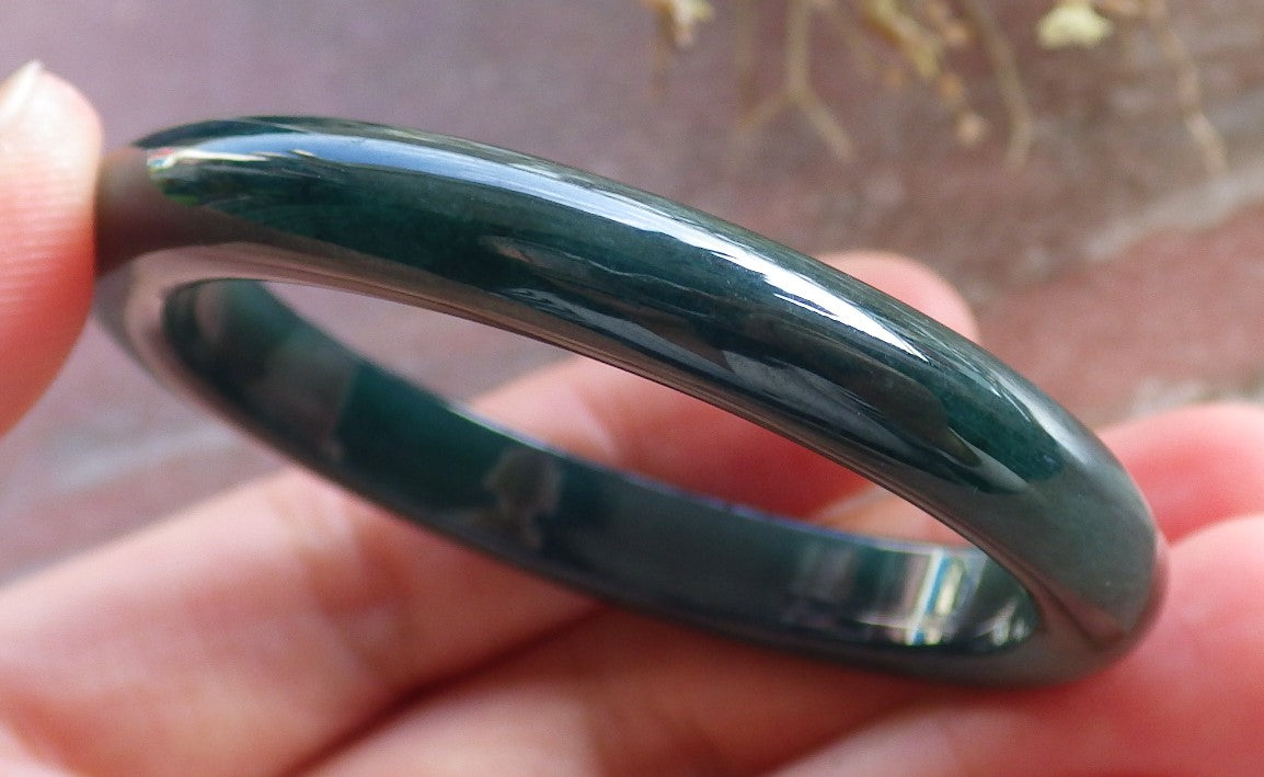 Certified Green Burma 100% Natural A JADE Jadeite Baby Bangle Bracelet 44 mm 647043 TN