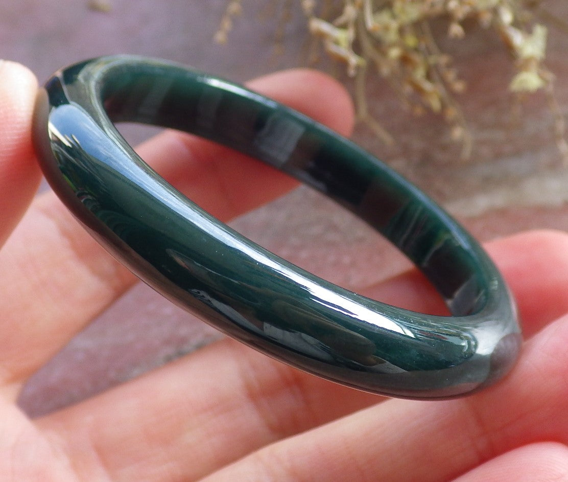 Certified Green Burma 100% Natural A JADE Jadeite Baby Bangle Bracelet 45 mm 647053 TN