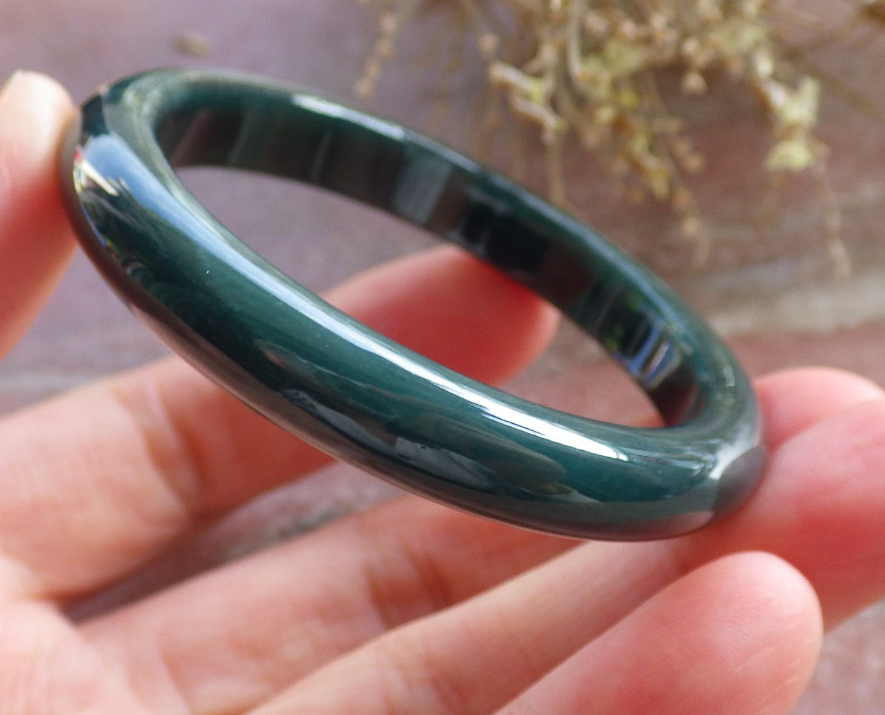 Certified Green Burma 100% Natural A JADE Jadeite Baby Bangle Bracelet 45 mm 647053 TN
