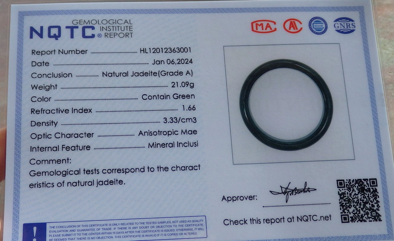 Certified Green Burma 100% Natural A JADE Jadeite Baby Bangle Bracelet 45 mm 647053 TN