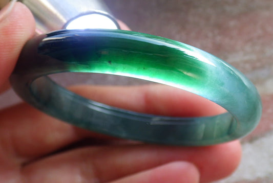 Certified Icy Green Burma 100% Natural A JADE Jadeite Baby Bangle Bracelet 46 mm 647080 TN