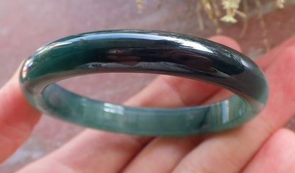 Certified Icy Green Burma 100% Natural A JADE Jadeite Baby Bangle Bracelet 46 mm 647080 TN