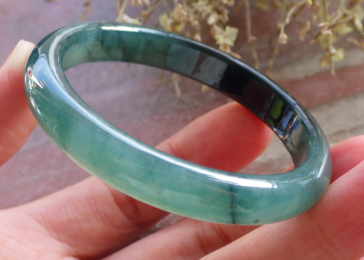 Certified Icy Green Burma 100% Natural A JADE Jadeite Baby Bangle Bracelet 46 mm 647080 TN