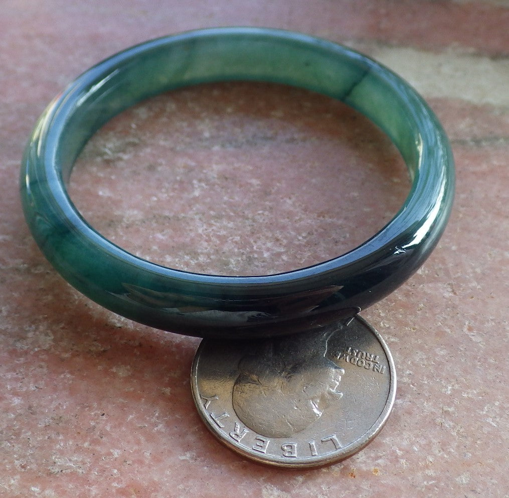 Certified Icy Green Burma 100% Natural A JADE Jadeite Baby Bangle Bracelet 46 mm 647080 TN