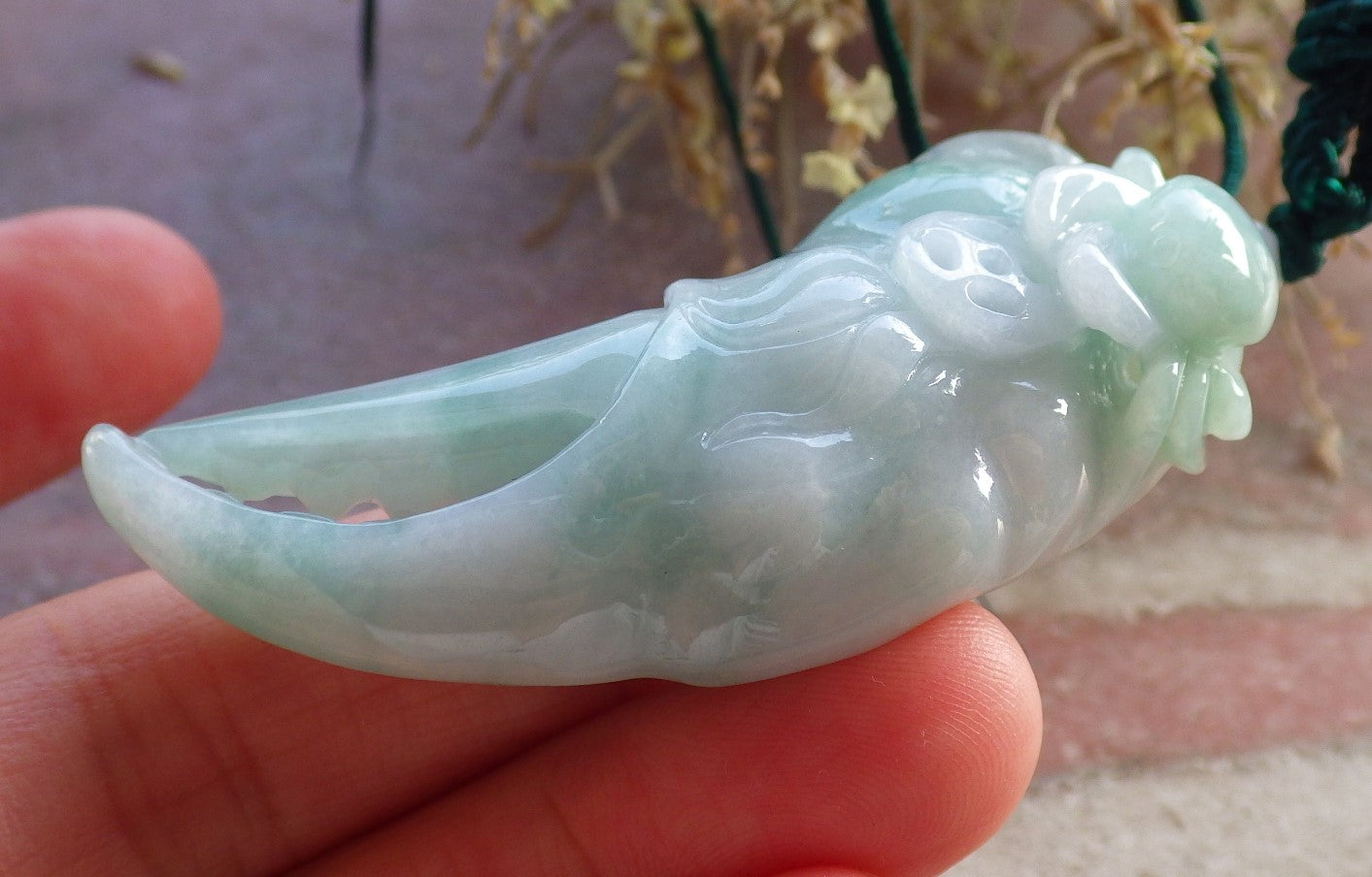 Certified Green Burma 100% Natural A Jade jadeite Pendant Crab Money Coin Necklace 招财蟾 647148 TN