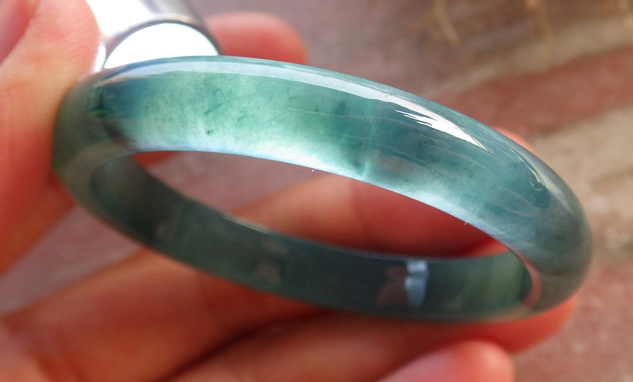 Certified Icy Green Burma 100% Natural A JADE Jadeite Baby Bangle Bracelet 44 mm 647270 TN