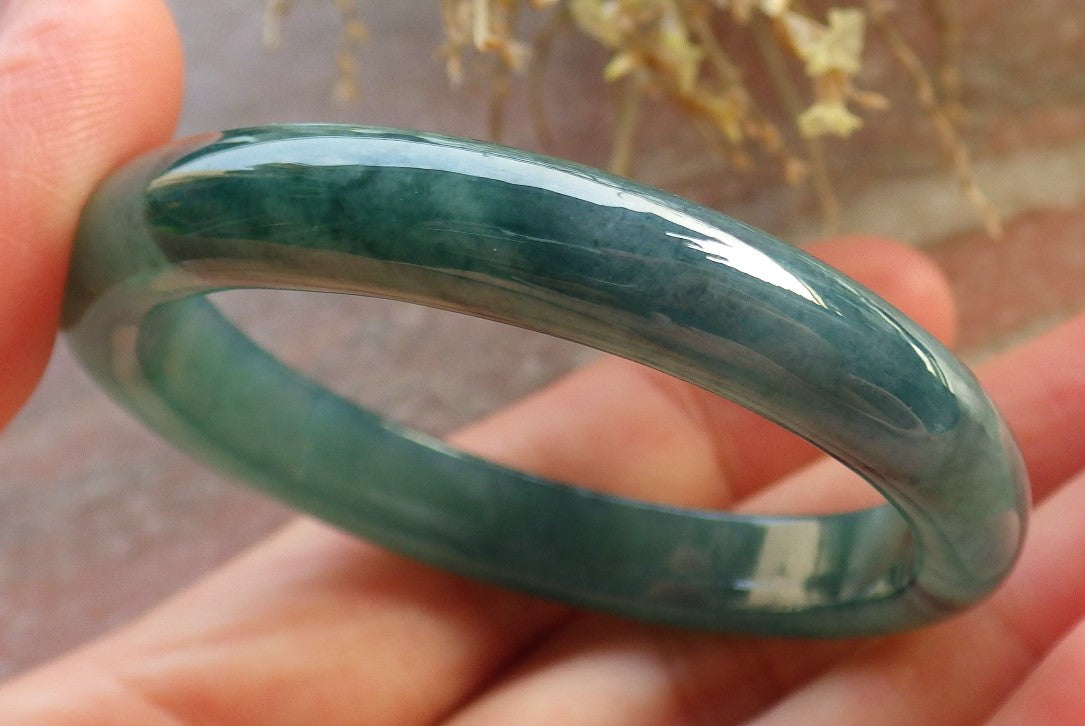 Certified Icy Green Burma 100% Natural A JADE Jadeite Baby Bangle Bracelet 44 mm 647270 TN