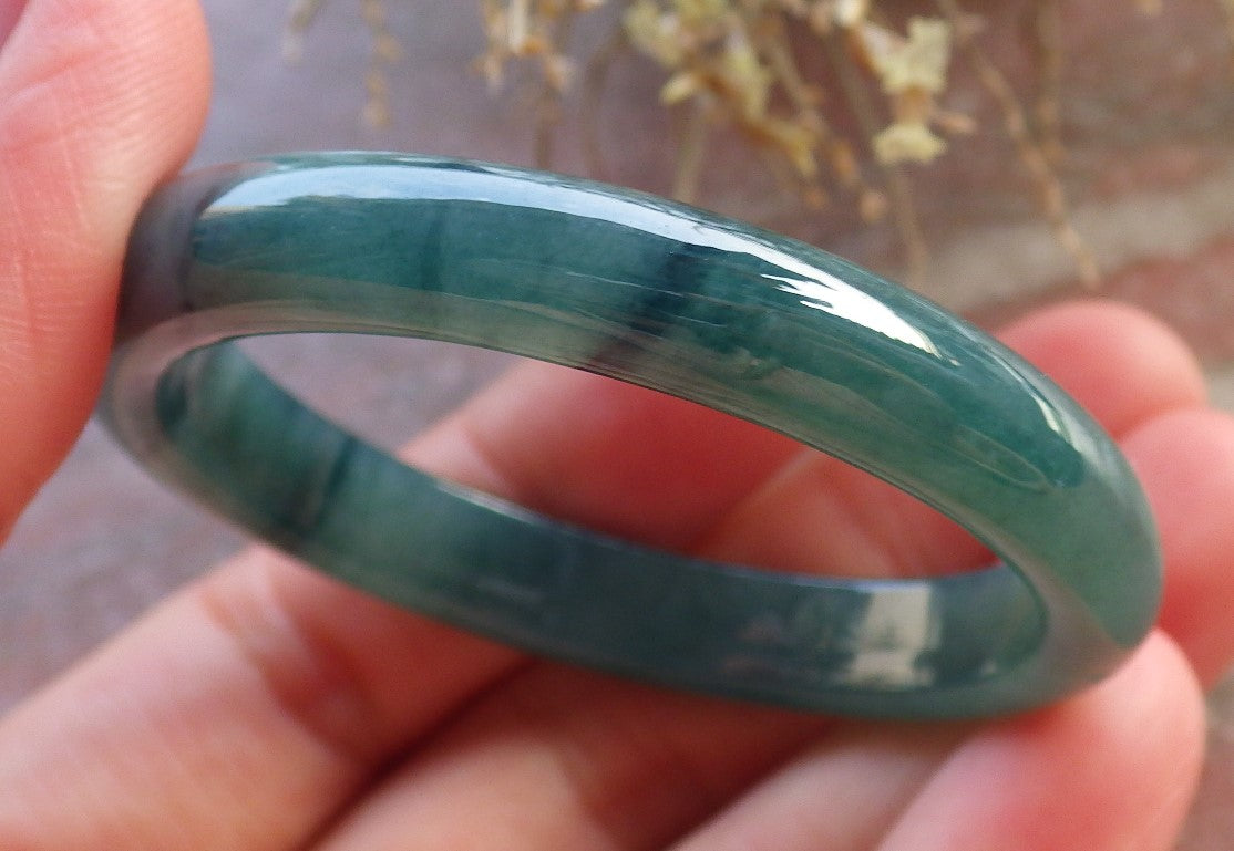 Certified Icy Green Burma 100% Natural A JADE Jadeite Baby Bangle Bracelet 44 mm 647270 TN