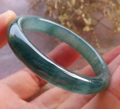 Certified Icy Green Burma 100% Natural A JADE Jadeite Baby Bangle Bracelet 41 mm 647290 TN