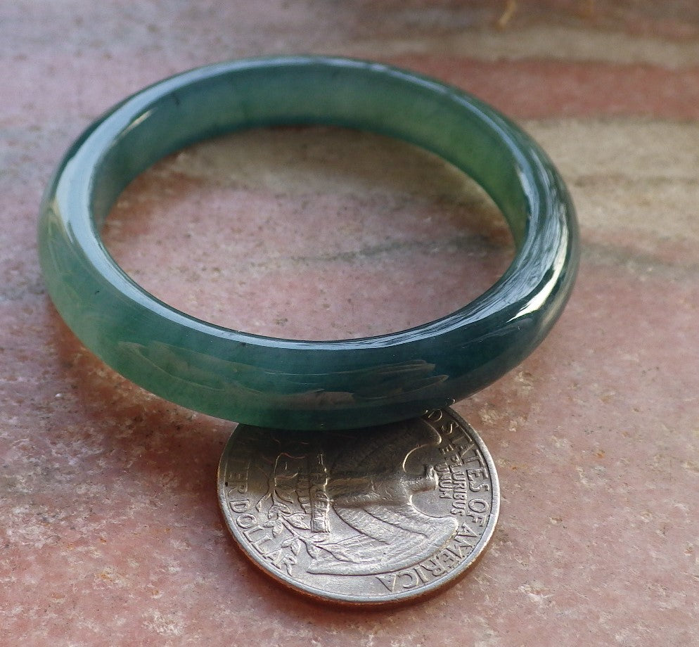 Certified Icy Green Burma 100% Natural A JADE Jadeite Baby Bangle Bracelet 41 mm 647290 TN
