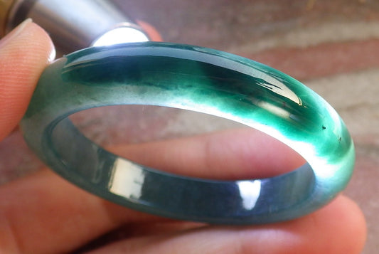 Certified Icy Green Burma 100% Natural A JADE Jadeite Baby Bangle Bracelet 41 mm 647318 TN