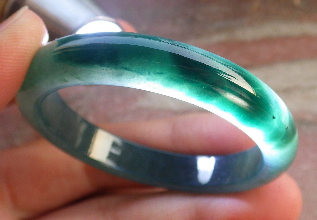 Certified Icy Green Burma 100% Natural A JADE Jadeite Baby Bangle Bracelet 41 mm 647318 TN
