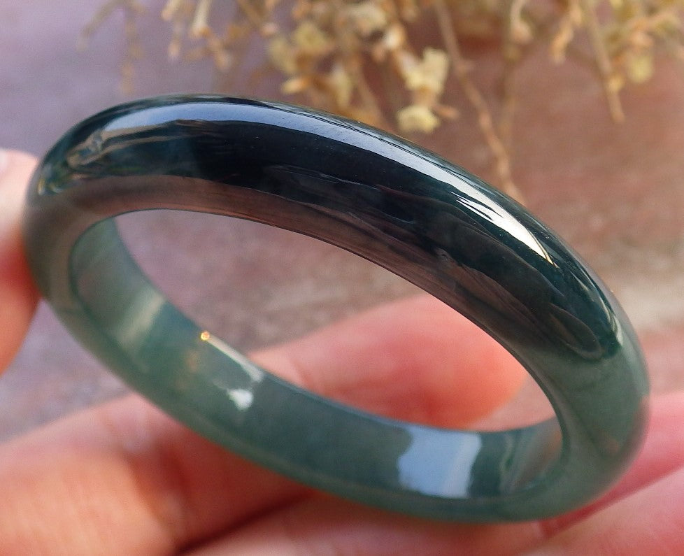 Certified Icy Green Burma 100% Natural A JADE Jadeite Baby Bangle Bracelet 41 mm 647318 TN