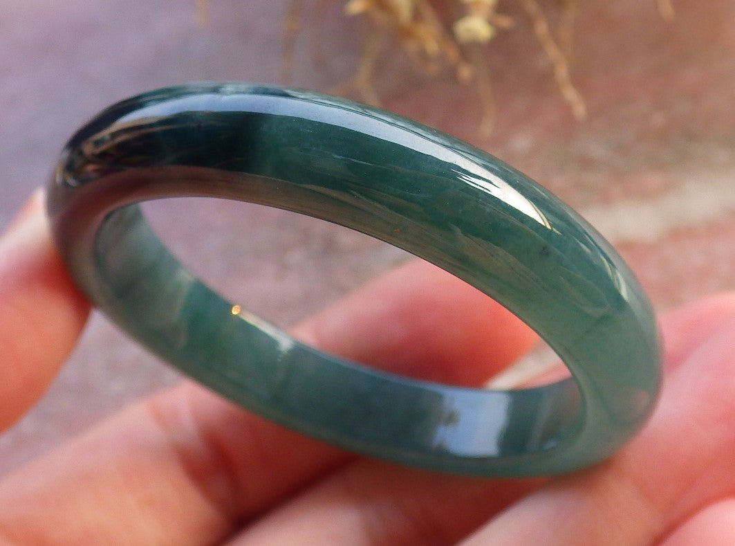 Certified Icy Green Burma 100% Natural A JADE Jadeite Baby Bangle Bracelet 41 mm 647318 TN