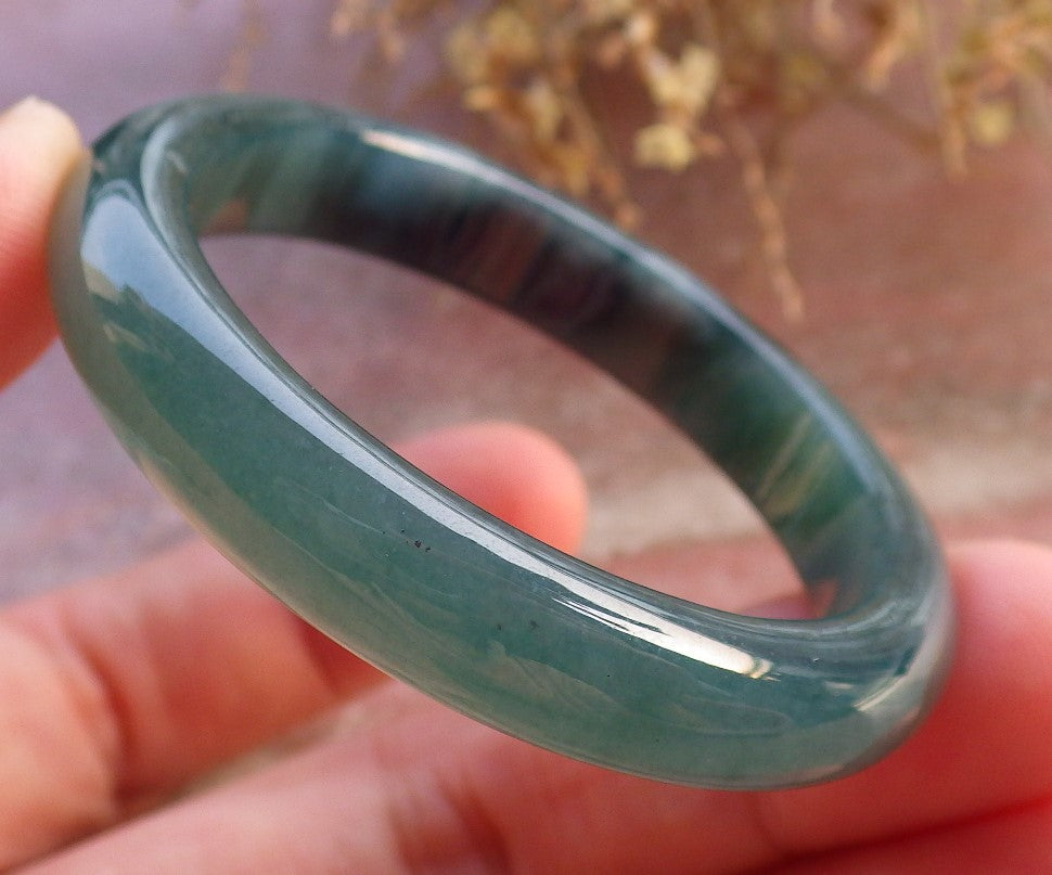 Certified Icy Green Burma 100% Natural A JADE Jadeite Baby Bangle Bracelet 41 mm 647318 TN