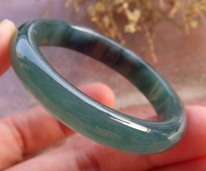 Certified Icy Green Burma 100% Natural A JADE Jadeite Baby Bangle Bracelet 41 mm 647318 TN