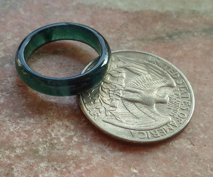 Certified Icy Green Burma 100% Natural A JADE Jadeite Circle RING USA. 4.75 戒指 647410 TN