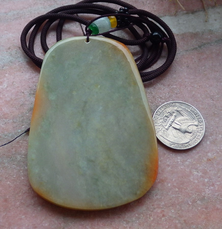 Certified Red Green Burma 100% Natural A Jade jadeite Pendant Deer Flower Necklace 梅花鹿 647551 TN