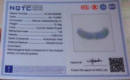 Certified Lavender Green 100% Natural A Jade jadeite Pendant Mandarin Duck Phoenix Lotus Flower Leaf Necklace 鸳鸯 647657 TN