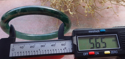 Certified Icy Green Burma 100% Natural A JADE Jadeite Circle Bangle Bracelet 57 mm 手镯 647751 TN