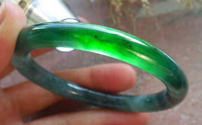 Certified Icy Green Pale Lavender Burma 100% Natural A JADE Jadeite Circle Bangle Bracelet 56 mm 手镯 647807 TN