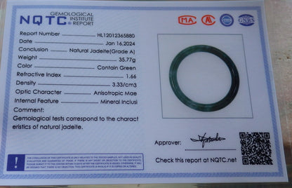 Certified Icy Green Pale Lavender Burma 100% Natural A JADE Jadeite Circle Bangle Bracelet 56 mm 手镯 647807 TN