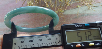 Certified Icy Green Pale Lavender Burma 100% Natural A JADE Jadeite Circle Bangle Bracelet 51 mm 手镯 647846 TN