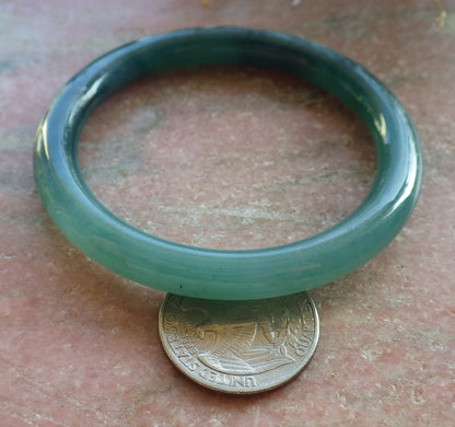 Certified Icy Green Pale Lavender Burma 100% Natural A JADE Jadeite Circle Bangle Bracelet 53 mm 手镯 647871 TN