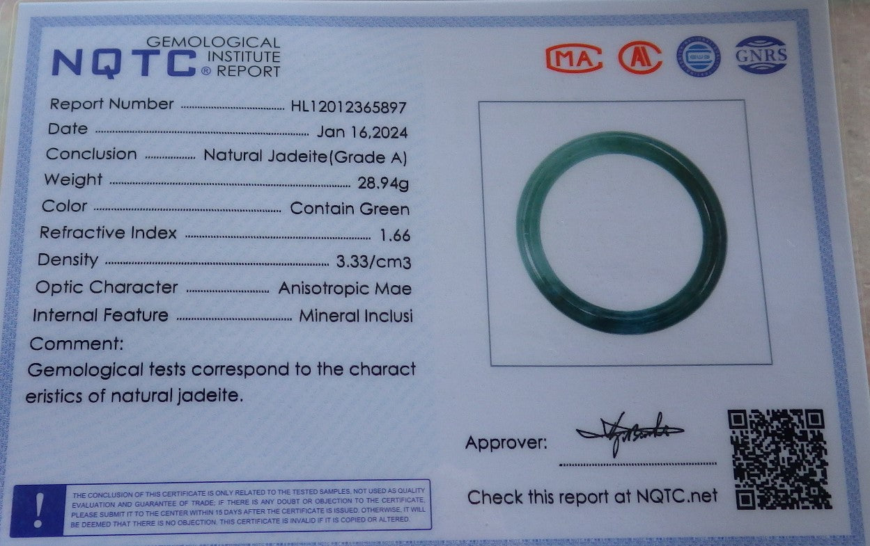 Certified Icy Green Pale Lavender Burma 100% Natural A JADE Jadeite Circle Bangle Bracelet 53 mm 手镯 647871 TN