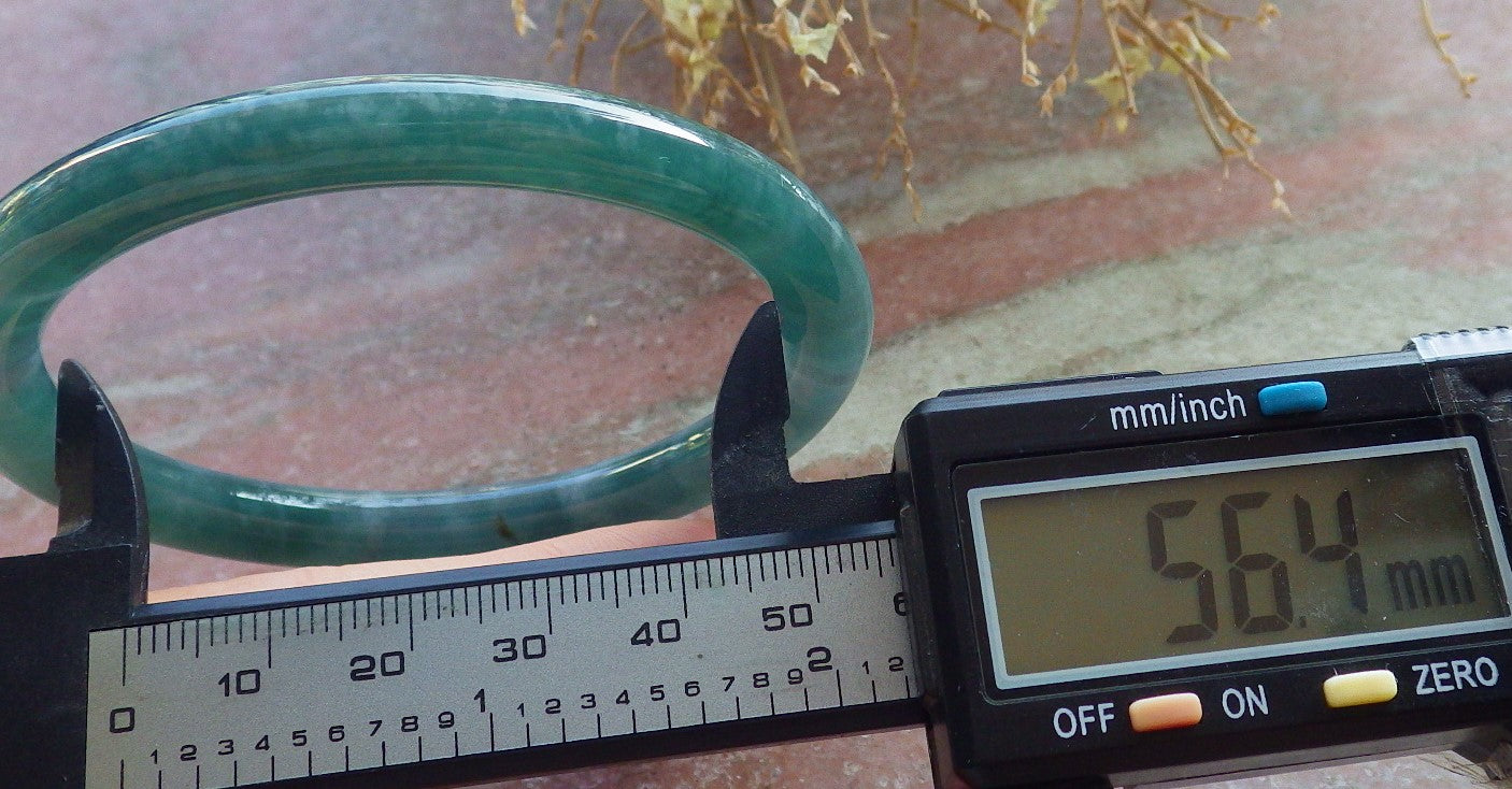 Certified Icy Green Burma 100% Natural A JADE Jadeite Circle Bangle Bracelet 56 mm 手镯 647881 TN