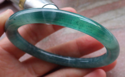 Certified Icy Green Pale Lavender Burma 100% Natural A JADE Jadeite Circle Bangle Bracelet 56 mm 手镯 647960 TN