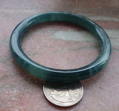 Certified Icy Green Pale Lavender Burma 100% Natural A JADE Jadeite Circle Bangle Bracelet 56 mm 手镯 647960 TN