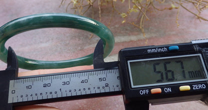 Certified Icy Green Pale Lavender Burma 100% Natural A JADE Jadeite Circle Bangle Bracelet 57 mm 手镯 647971 TN
