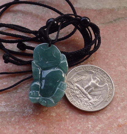 Certified Icy Green Burma 100% Natural A Jade jadeitePendant Dragon Pi Xiu Coin Ruyi Necklace 风水貔貅 648045 TN