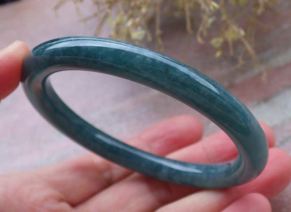 Certified Icy Green Burma 100% Natural A JADE Jadeite Circle Bangle Bracelet 56 mm 手镯 648088 TN